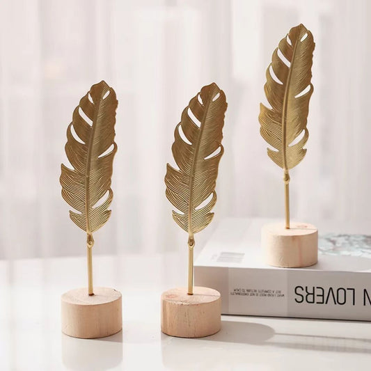 Gold Feather Stand